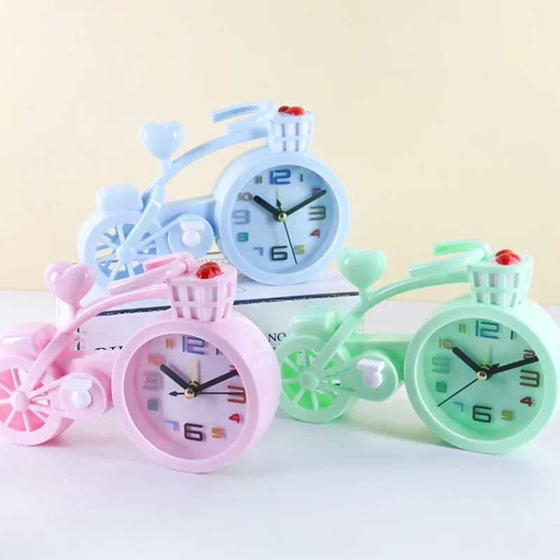 

1 шт., велосипедный будильник, настольные часы для спальни, подарки для детей, милый орнамент, бесшумные часы, постельное белье, поделки, подарок, домашний декор