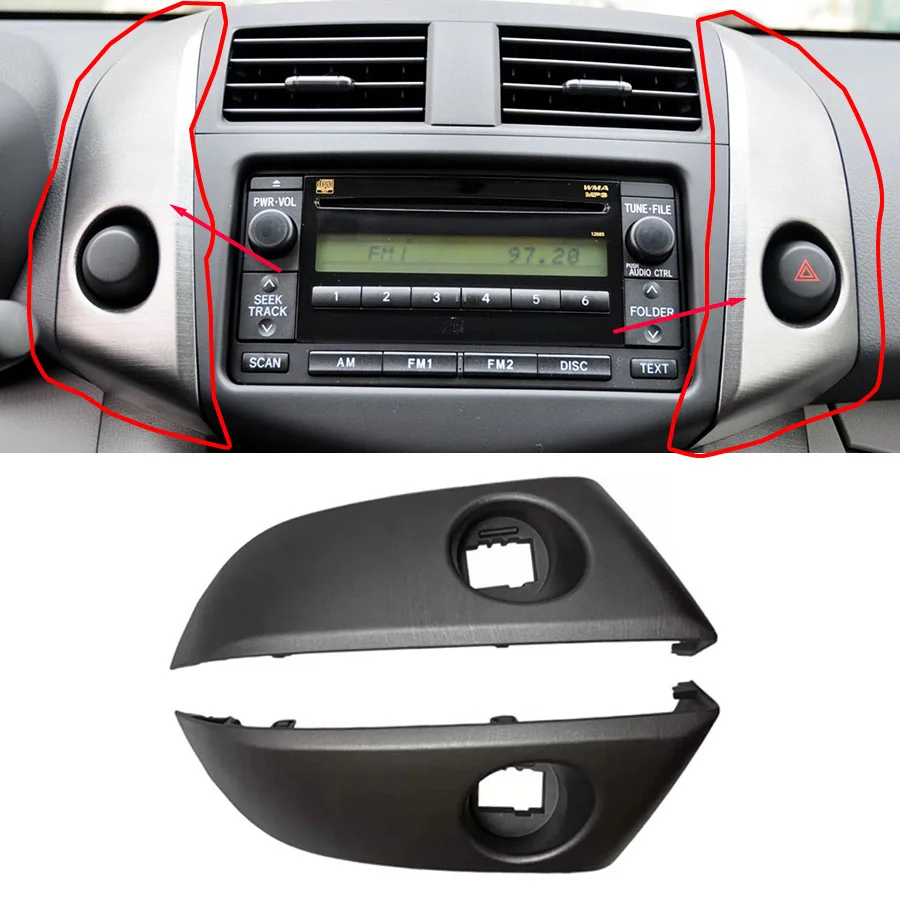 wooeight-2pcs-left-right-dashboard-instrument-cluster-panel-center-dash-air-vent-radio-bezel-trim-for-toyota-rav4-2006-2012