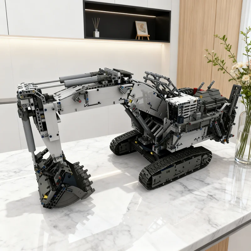 4149pcs MOC Custom Control Backhoe Modification Technical Model Building Blocks Architecture Christmas Gifts Toy Idea Education