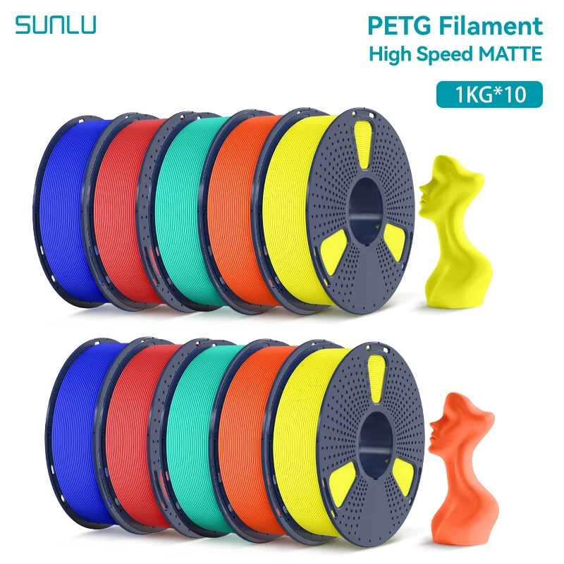 

SUNLU 10KG High Speed Matte PETG Filament 1.75mm 1kg Spool (2.2lbs) High Speed Printing Filament Fit Most FDM Printer