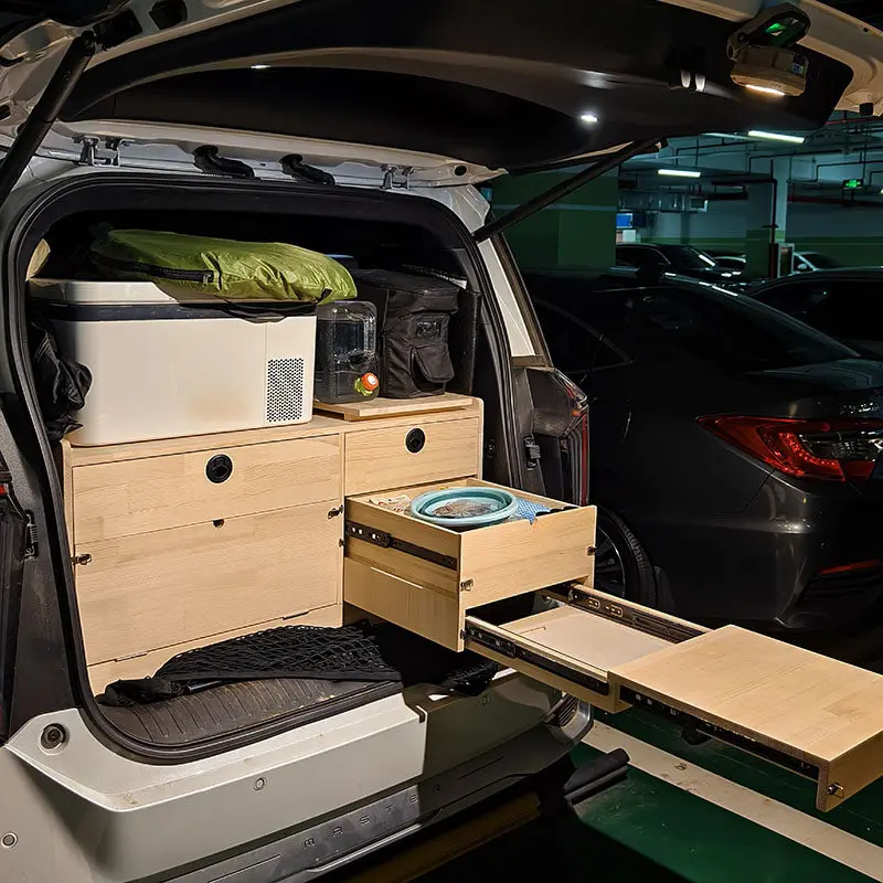 Stall skateboard pull-out folding telescopic platform picnic camping coffee operation countertop