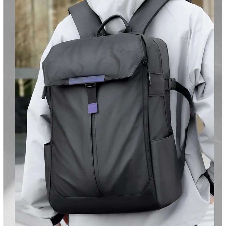Waterproof Business Travel Backpack With Side Pockets Lightweight Laptop Storage Outdoor Commute Bag