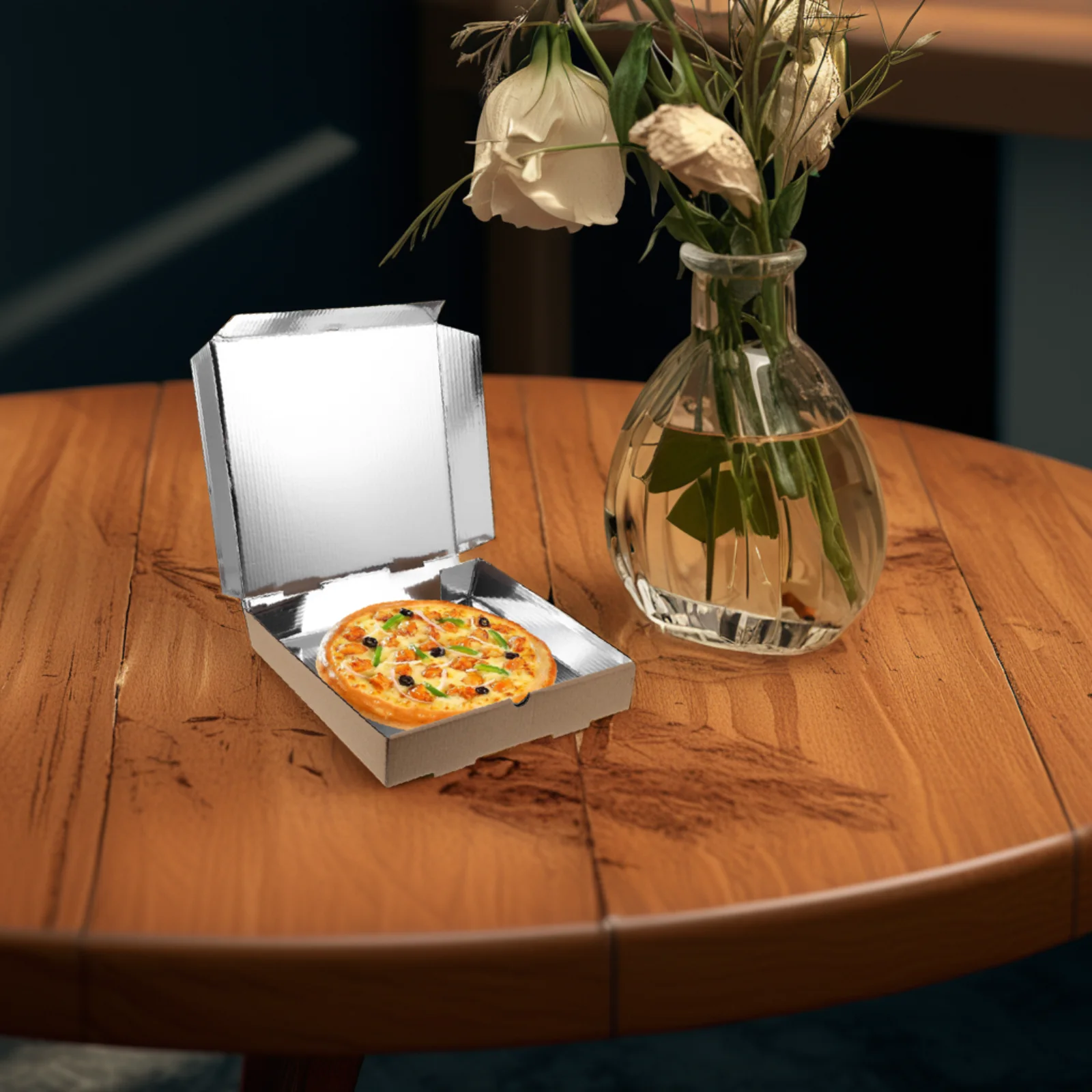 

10 Pcs Insulated Pizza Box Individual Slice Boxes Light Brown Aluminum Foil Storage Container