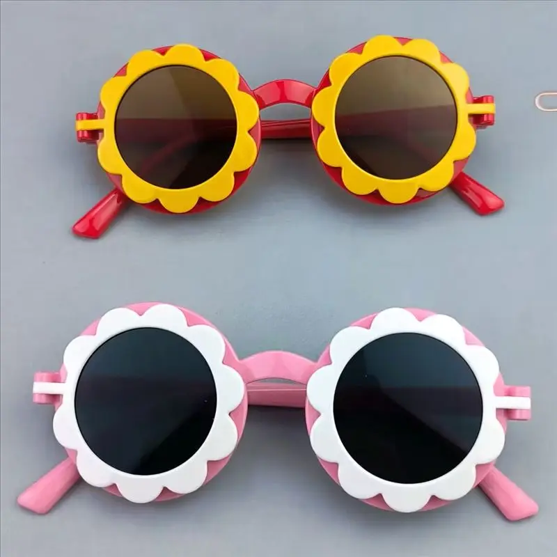 Cute Children\'s Sunglasses Cartoon Sunflower Flip Glasses Funny Outdoor UV400 Protention Eyeglasses Driving Goggles Kid Gifts
