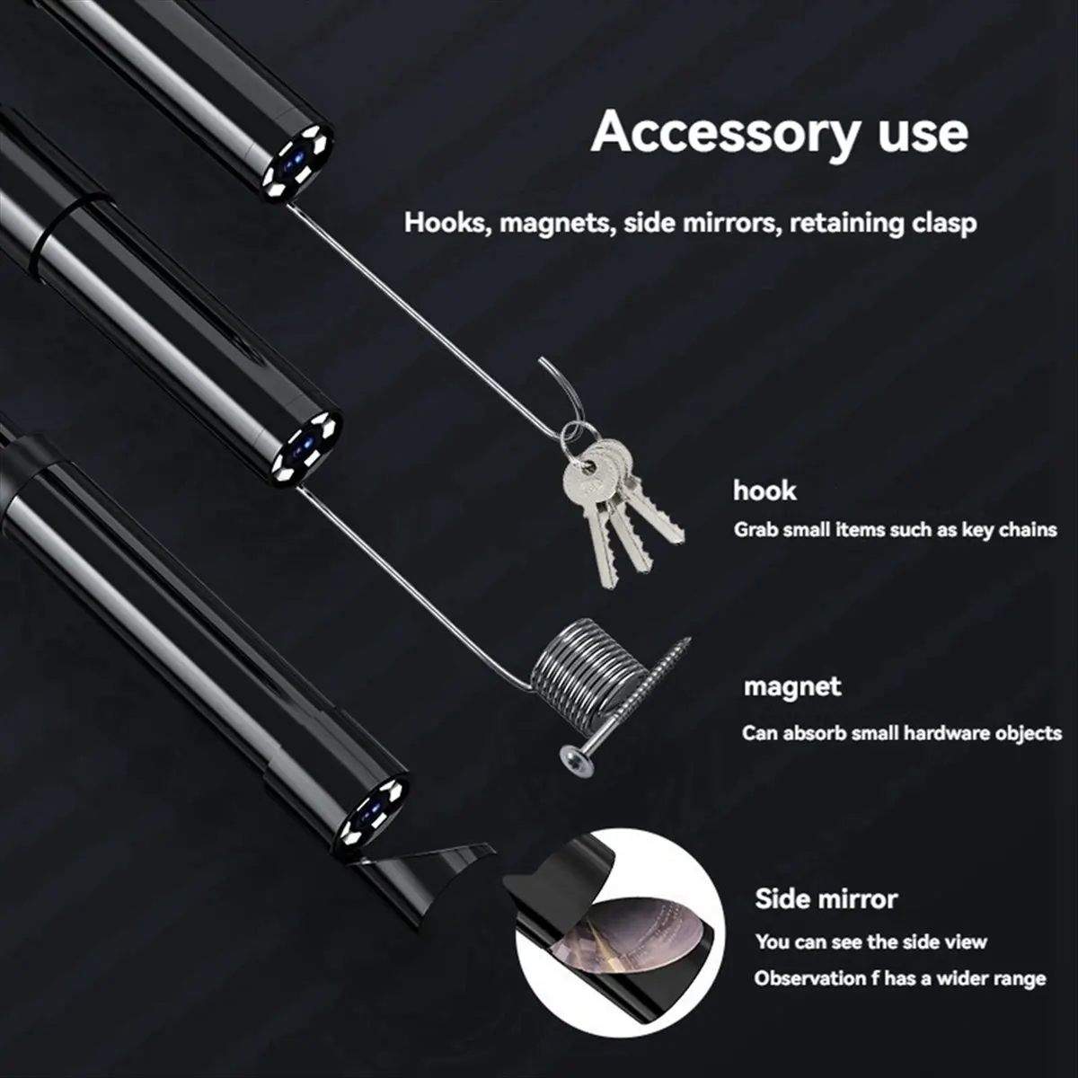 2026 جديد + 2.4 بوصة كاميرا المنظار عدسة واحدة مقاوم للماء مسبار تحت الماء لإصلاح السيارات والمجاري وفحص الأنابيب