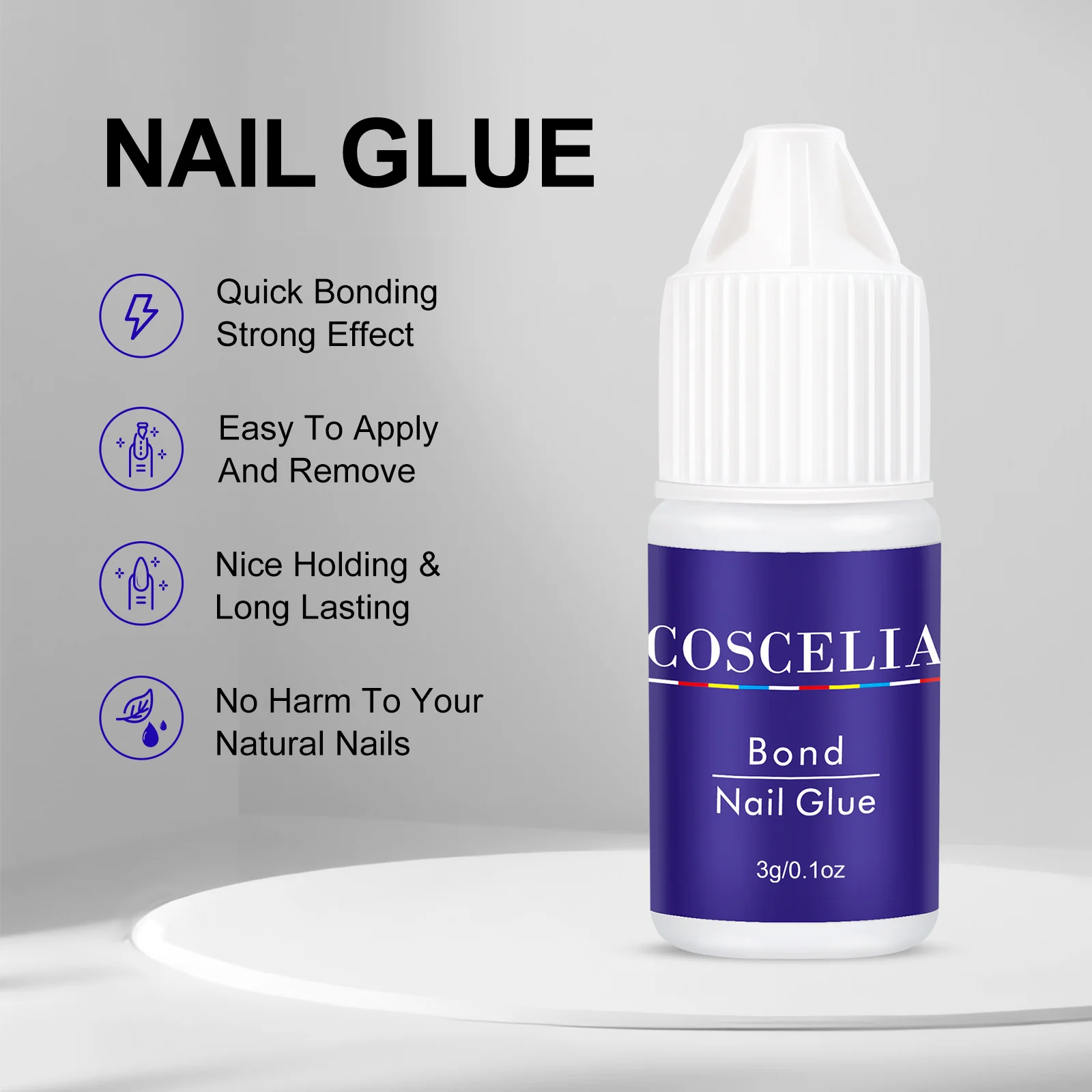 COSCELIA 3/5/10/15/20PCS Nail Glue 3g Small Size Fake Nail Glue for Nail Art