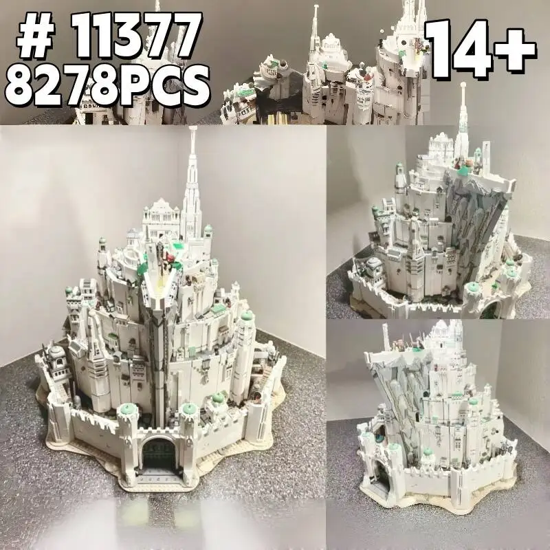 Ensemble de blocs de construction européens Minas Tirith, 8278 pièces, modèle d'architecture modulaire, briques, jouets créatifs, cadeaux pour adultes