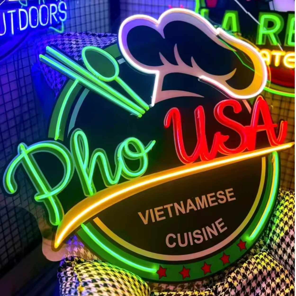 Modular Large-Scale Custom LED Neon Sign for Exhibition and Concert Stage with Quick-Link Connectors