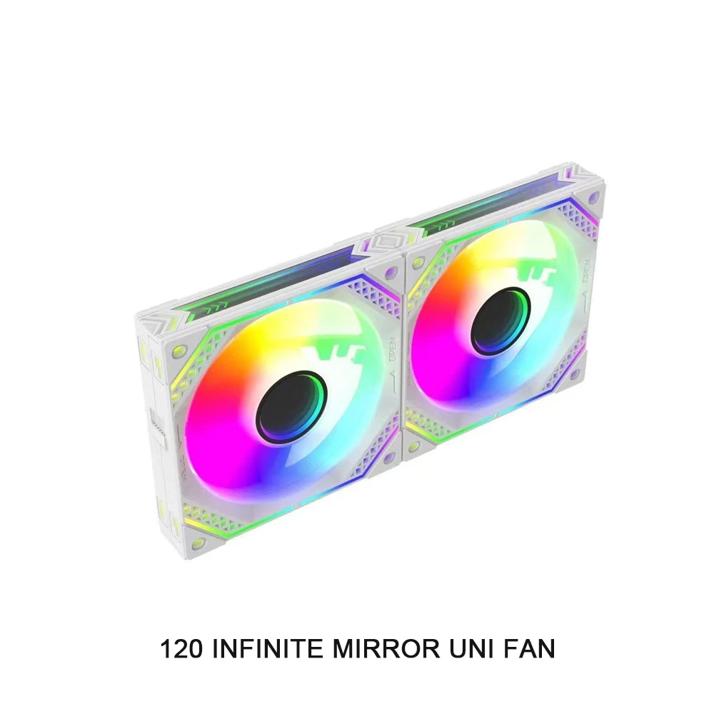 120 Infinity Mirror UNI FAN ARGB Reverse Blade Fan 12 cm Computer CPU Luchtkoeler Splice-gratis