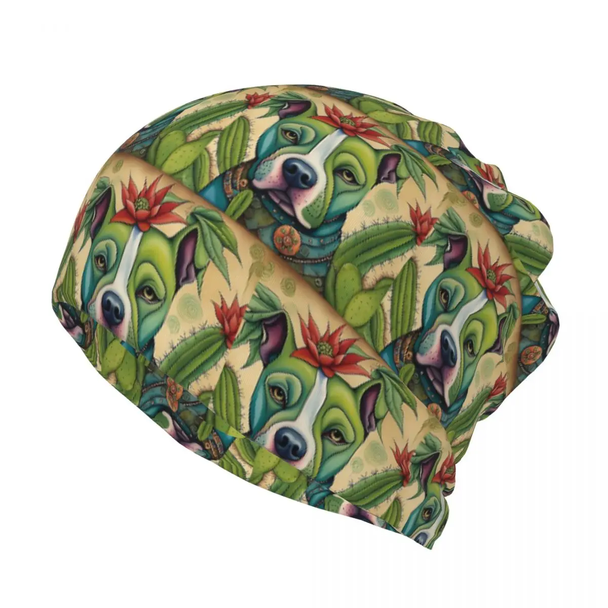 Pit Bull Prickly Portraits Bandana Neck Cover Mask Scarf Warm Headband Beanies Hat Unisex Adult Windproof