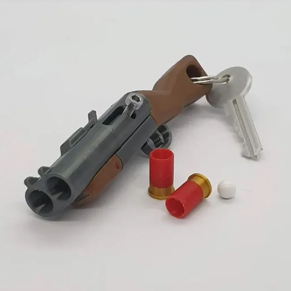 Mini Break Action Shotgun Toy Keychain Backpack Pendant Can Fire Small Balls 3D Printed Keychain Decompression Toys