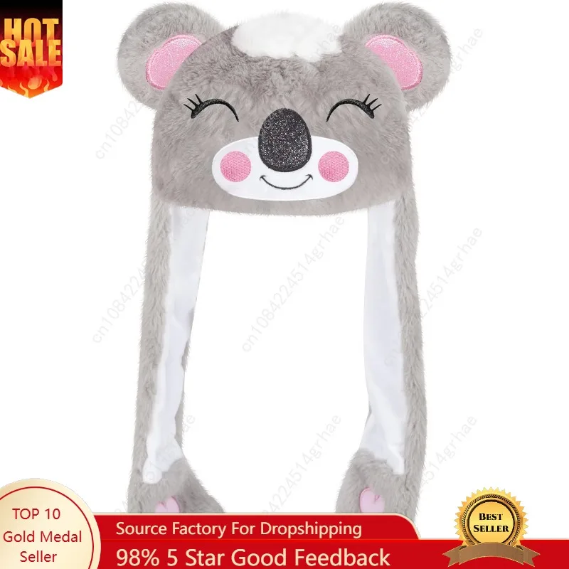 

Cute Plush Animal Hat for Halloween Costume Cosplay Party, Soft Plush Dress Up Hat with Ear Flaps, Funny Gift for Kids