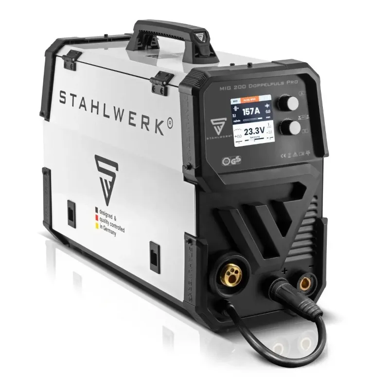 Stahlwerk MIG200 Heavy-Duty IGBT Welder 200A Double Pulse Aluminum MIG TIG MMA 220V New LCD Display Welding Machine