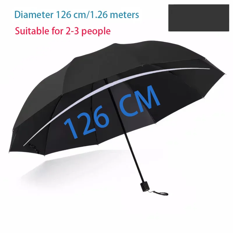 مظلة كبيرة جدًا قابلة للطي شديدة التحمل معززة للسفر ومقاومة للرياح ومظلات حماية للجنسين للاستخدام المنزلي #5