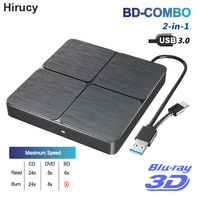 External Blu-ray DVD Drive USB 3.0 Portable 3D BD-Combo Player Reader CD DVD Burner for Laptop PC Computer Notebook Windows 11