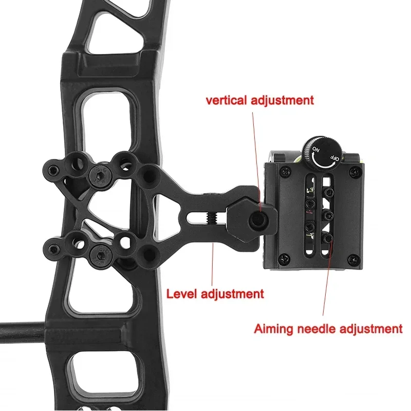 Archery 5 Pins Bow Sight  Left Right Hand Aluminum Alloy Adjustable Compound Recurve Bow Sight for Bow and Arrow Accessories view 5