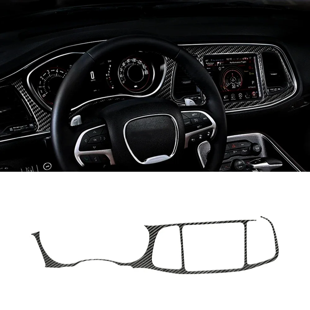 Soft Carbon Fiber Sticker Accessories Car Para Auto Instrument panel Tools For Dodge Challenger 2015 2016 2017 2018 2019 2020