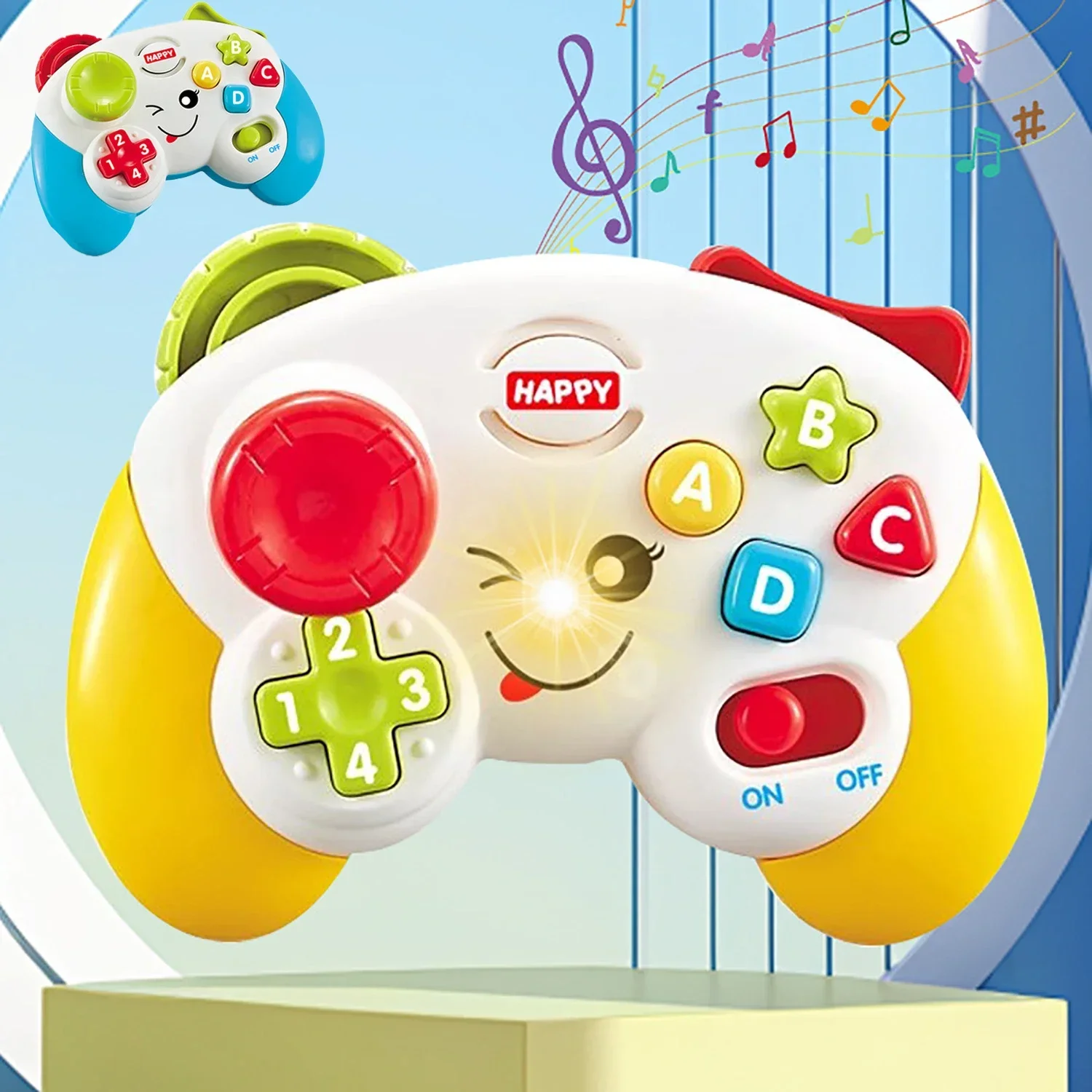 

Fun early education simulation children's music toys, early education games, handlebars, lighting, parent-child interaction