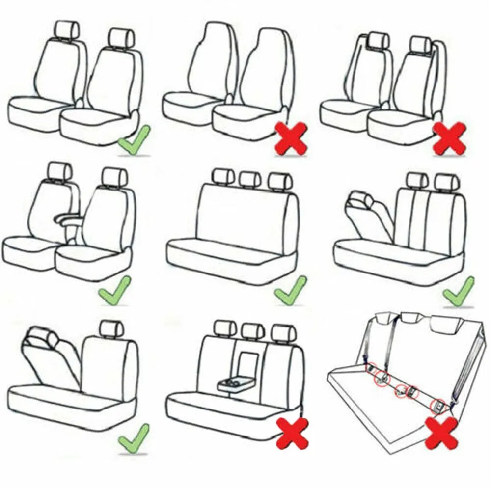 For Hyundai Santa Fe Car Seat Cover Full Set 5-Seats Front Rear Protector Cloth