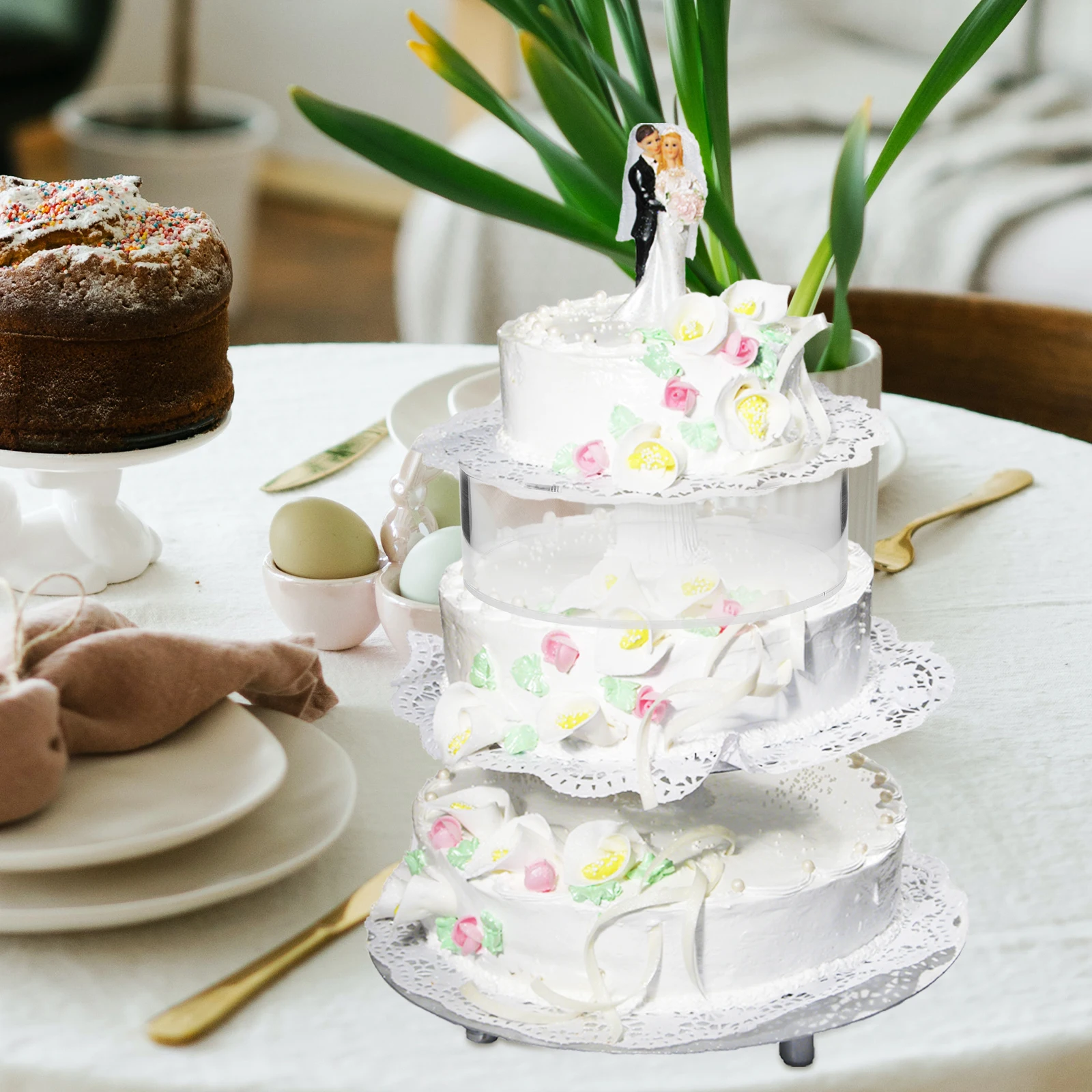 

Clear Acrylic Cake Stand Round Shaped Fillable Base Wedding Party Dessert Table Decor Cake Stands for Wedding Cakes