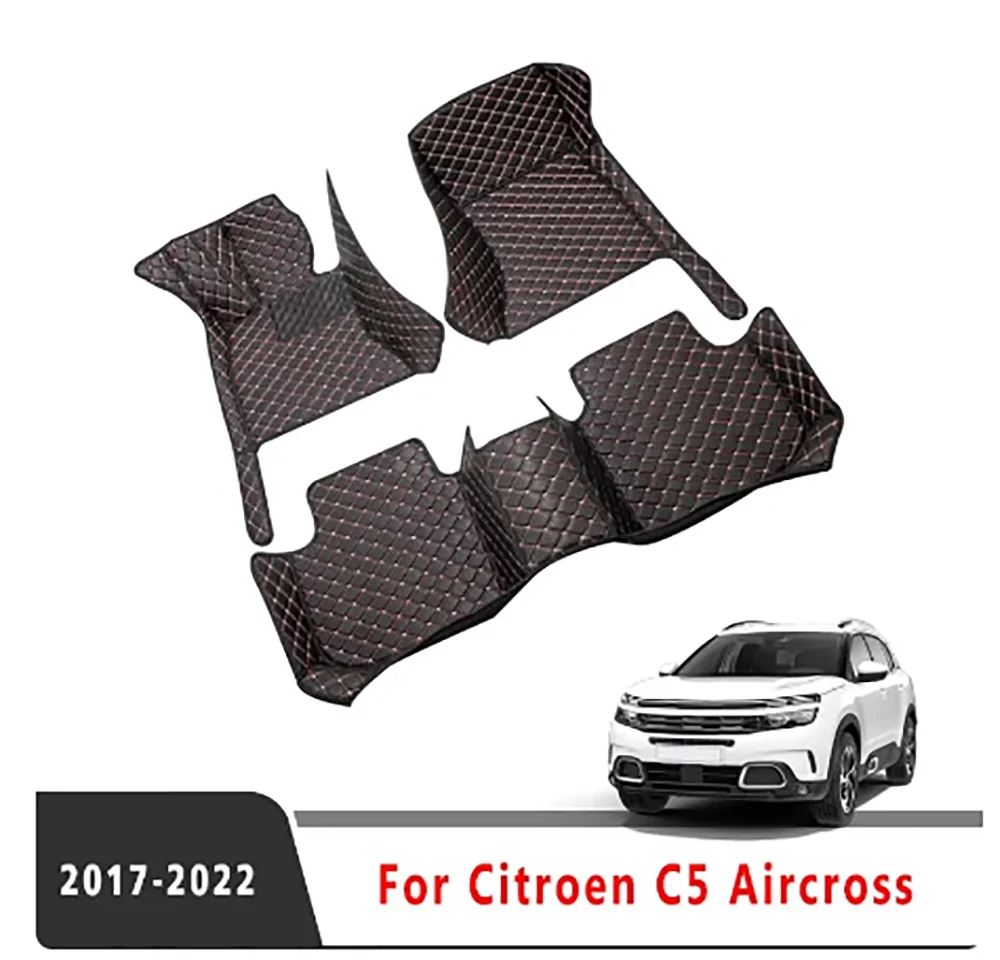 Custom Car Floor Mats For Citroen C5 Aircross 2022 2021 2020 2019 2018 2017 Carpets Styling Footpads Interior Waterproof Rugs