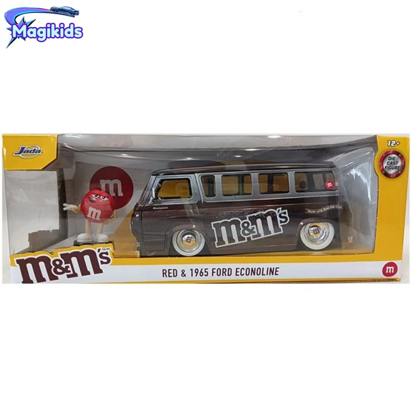 

All 1:24 M&M'S 1965 Ford Econoline Toyota Dodge Chevy Mazda Simulation Diecast Metal Alloy Model Car Toys Kids Gift Collection