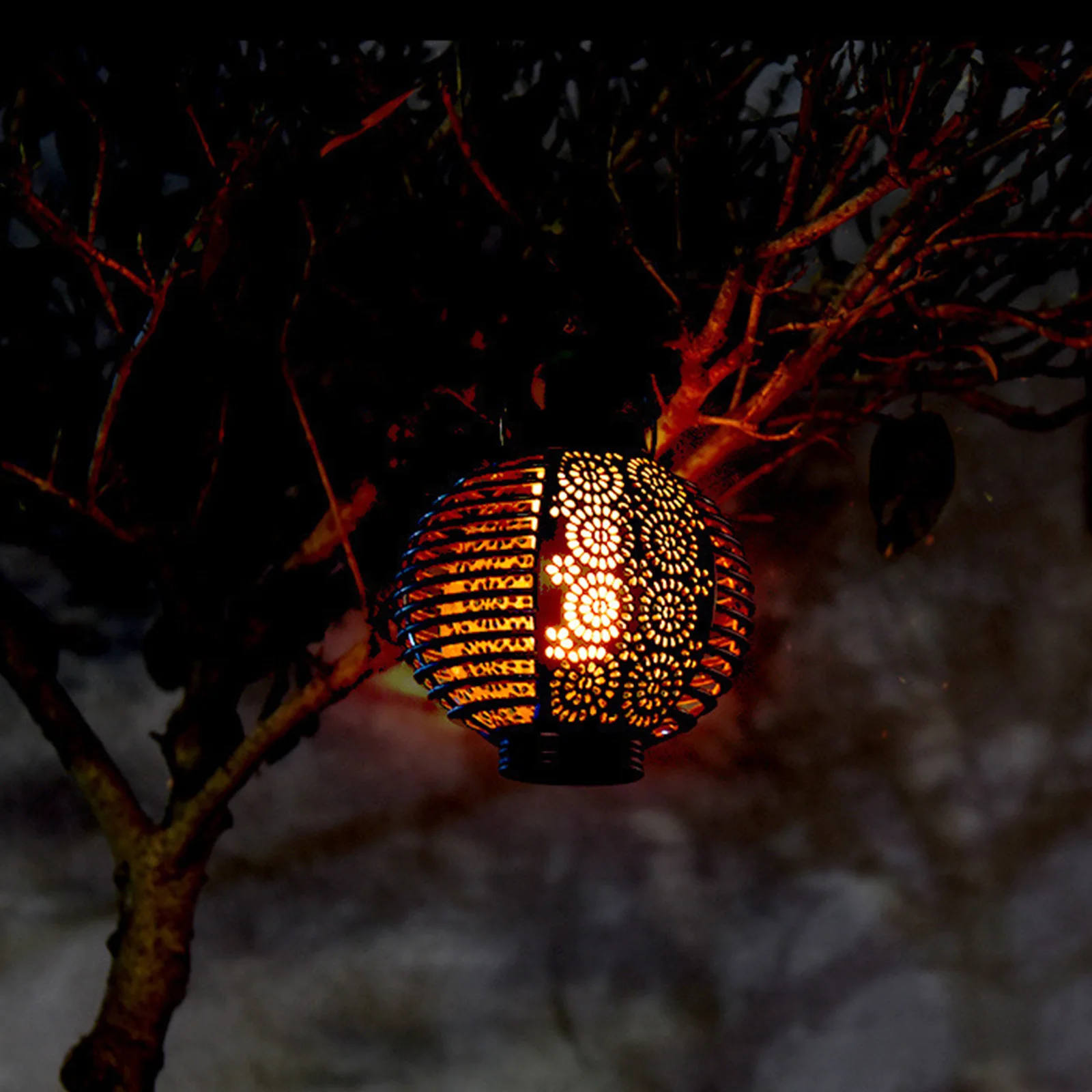 

IP65 Waterproof Solar Pendant Light Last Up To 6H Garden Decoration Lamp Flame Effect Garden Landscape Light for Pathway Balcony