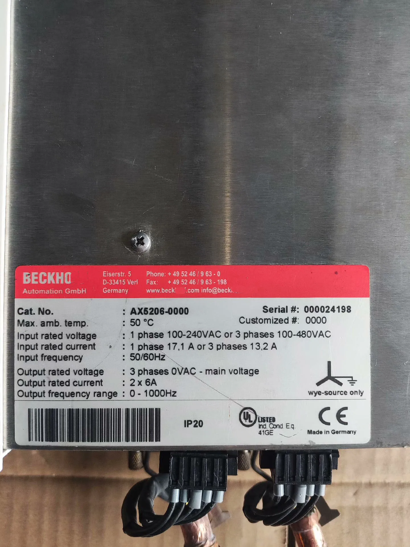 AX5106-0000 Блок управления для BECKHOFF