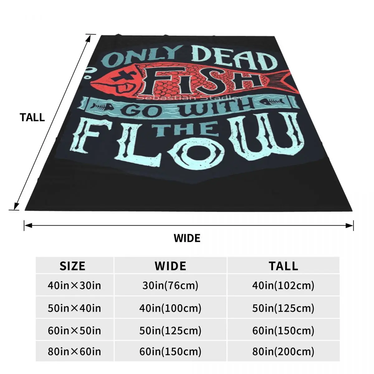 Only Dead Fish Go With The Flow Four Seasons Universal Blanket Travel Can Be Laid Mother's Day Gift