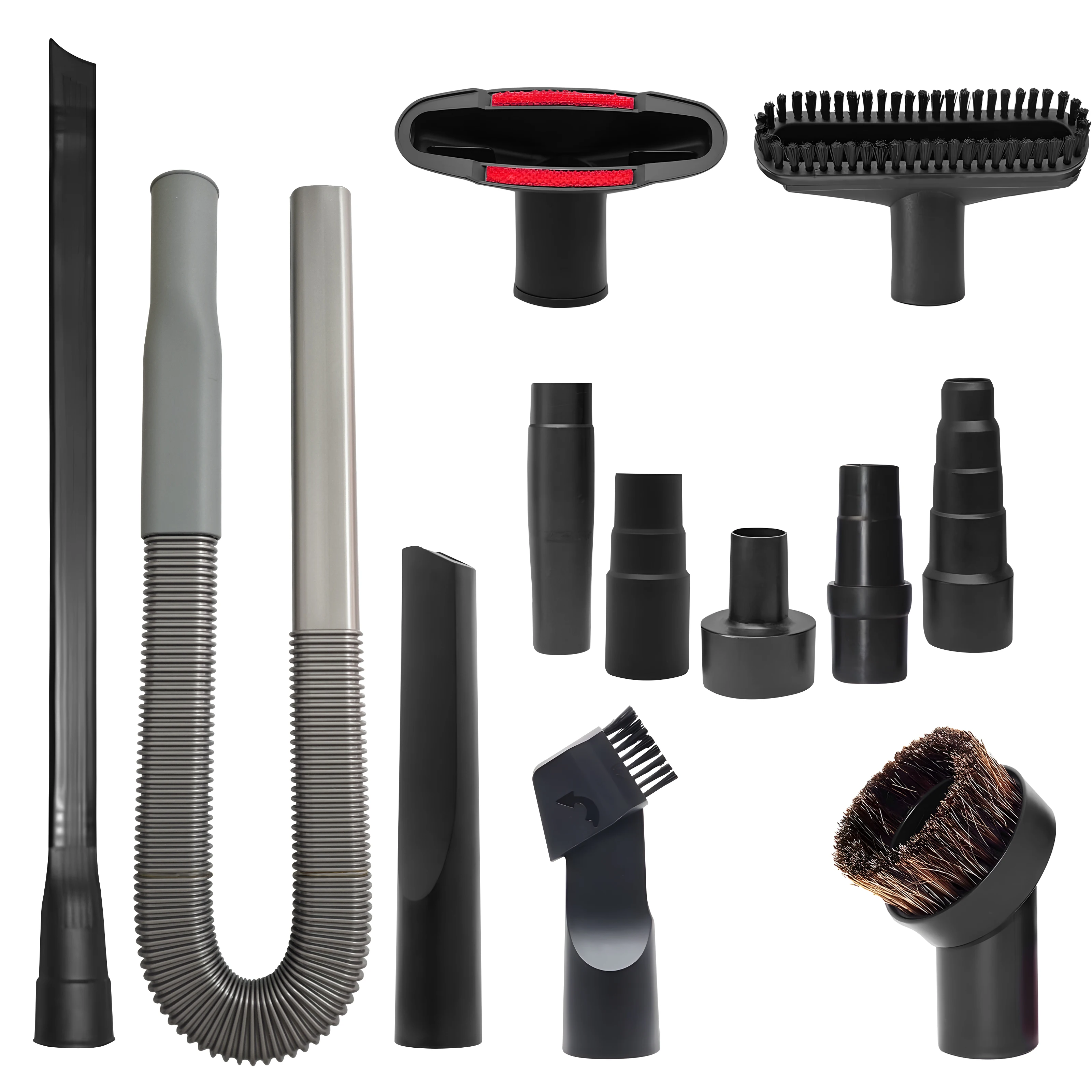 Replacement Vacuum Attachments & Brushes Plus Universal Adapter Kit Compatible with Shop Vacs 2-1/4'' 1-7/8'' 1-3/8'' 1-1/4 Inch