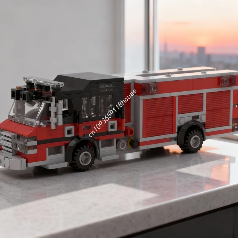 392pcs MOC Simple Rescue Engine City Fire Model Building Blocks Construction Toy DIY Creative Education Festival Gift Idea