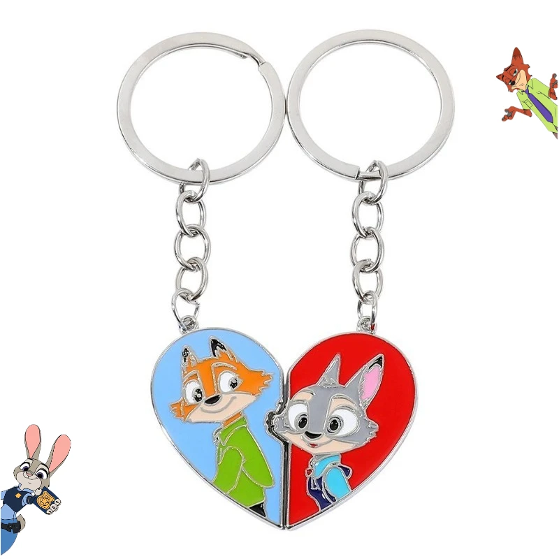 Disney Zootopia Nick Judy аниме мультфильм милый сплав сердце кулон брелок креативный Kawaii пара одинаковый рюкзак Шарм подарок