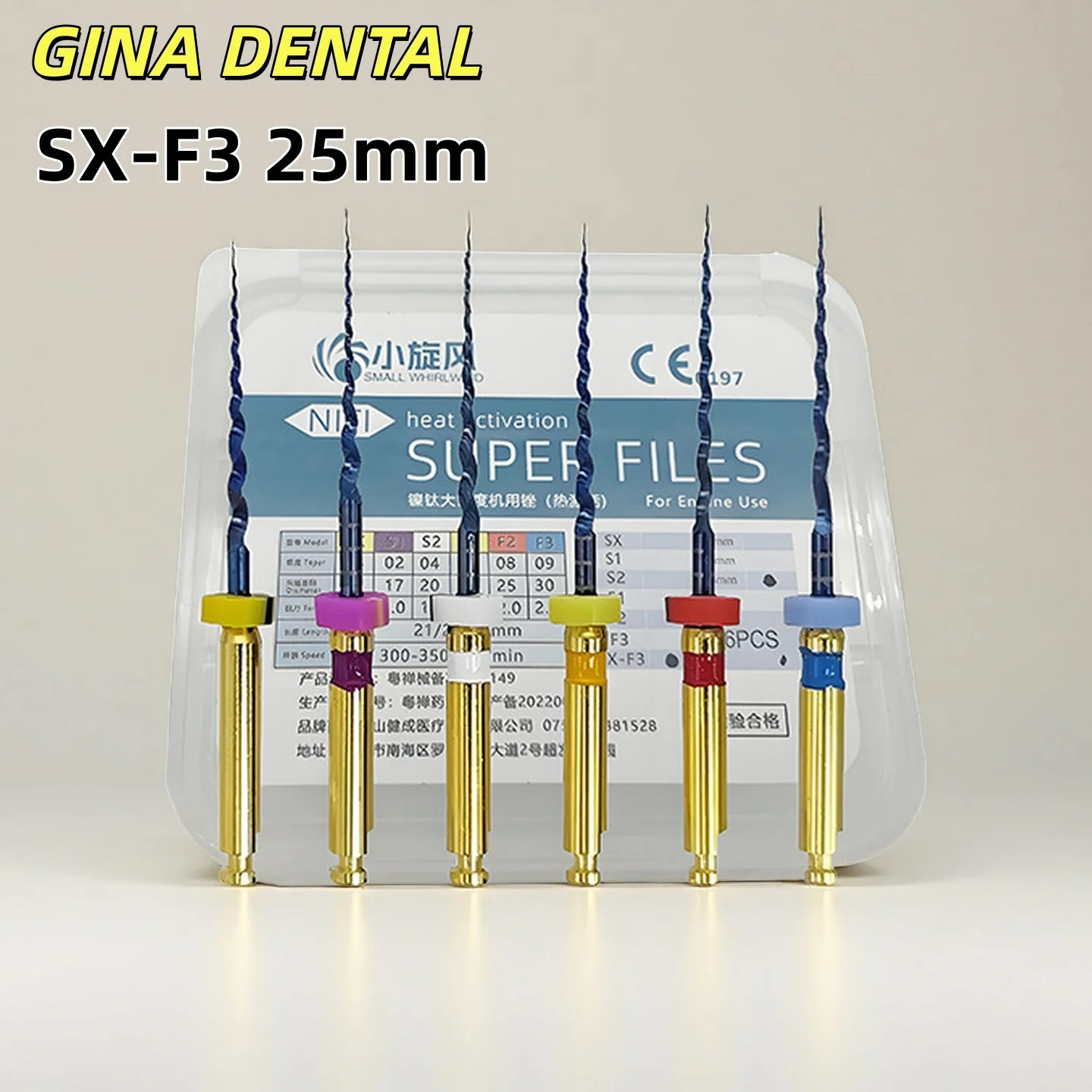 

10Boxse стоматологический эндодонтический золотой большой конусный напильник с термоактивацией NITI роторные напильники для двигателя 25 мм 6 шт./кор. стоматологические инструменты