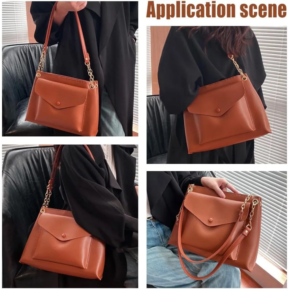 DIY PU Leather Bag Making Kit, Brown Large Tote Bag Making Kit DIY PU Leather Shoulder Bag DIY Sewing kit with Bag Sewing Kit