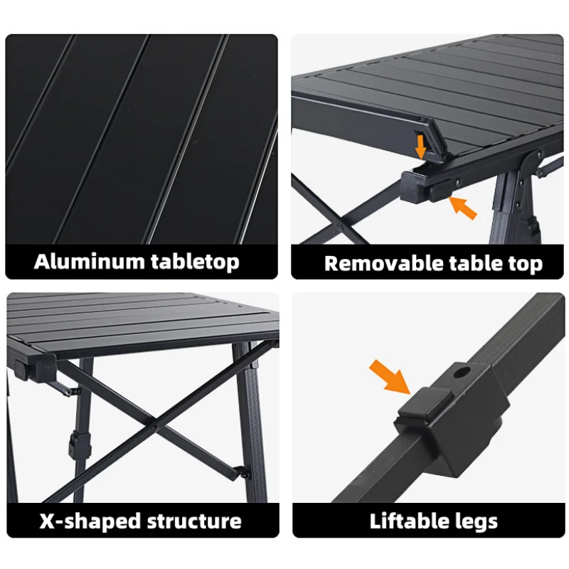 Foerstine Multifunctional Folding Table Adjustable Leg Height Multiple Partition Camping Outdoor Bbq Storage Large Table