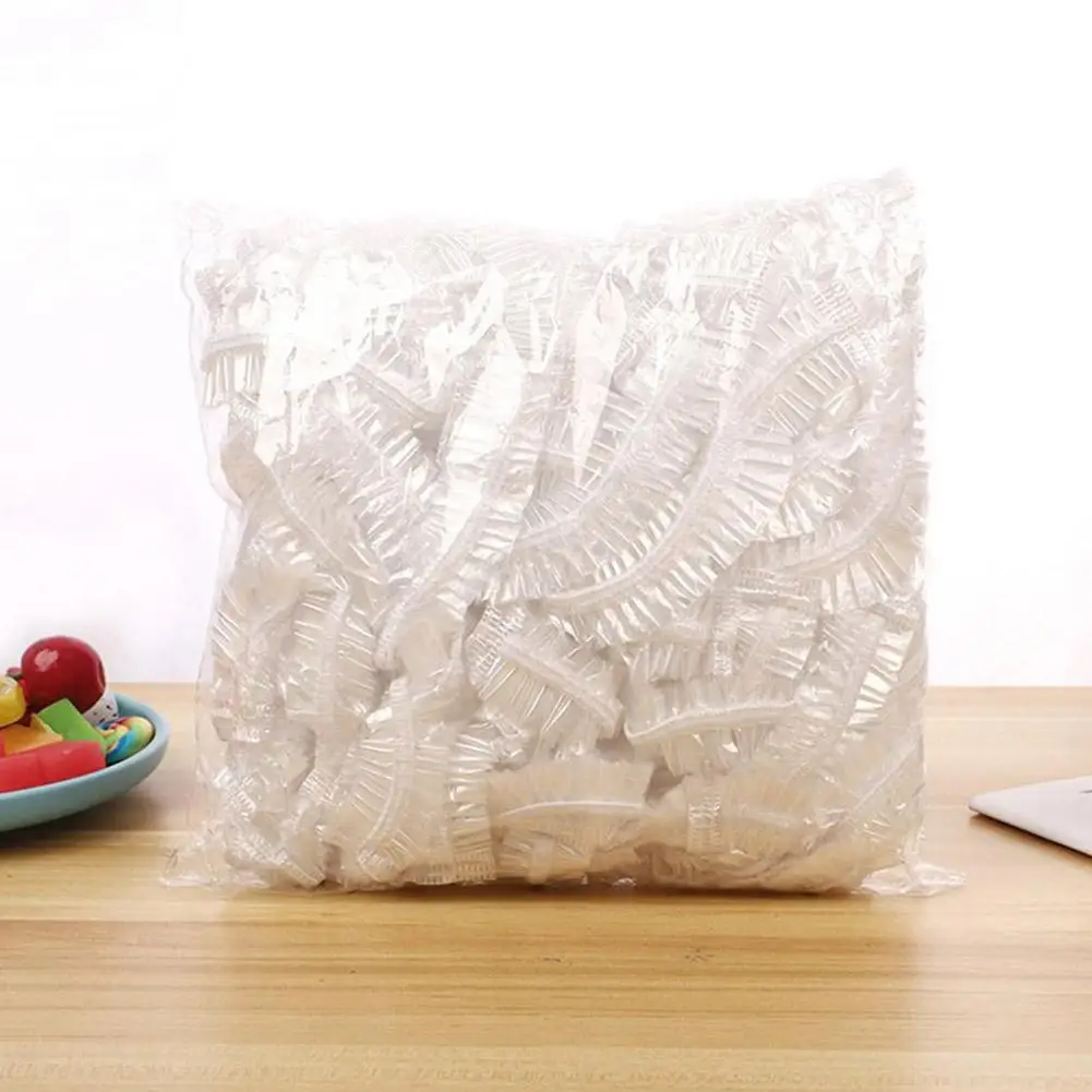 50/100 Uds. Cubierta de plástico de calidad alimentaria, tapas elásticas, cuenco fresco, envoltura elástica de plástico, tapas de utensilios de cocina, cubierta para mantener la cocina B3F1