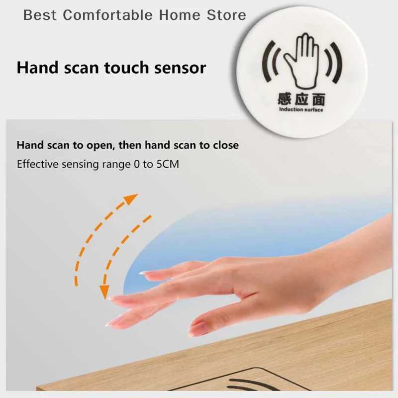 Penetrable Wooden Partition Touch Sensor LED Light Switch Hand Sweep Dimmable Touch Dimmer For Mirror Cabinet Shelf Lamp