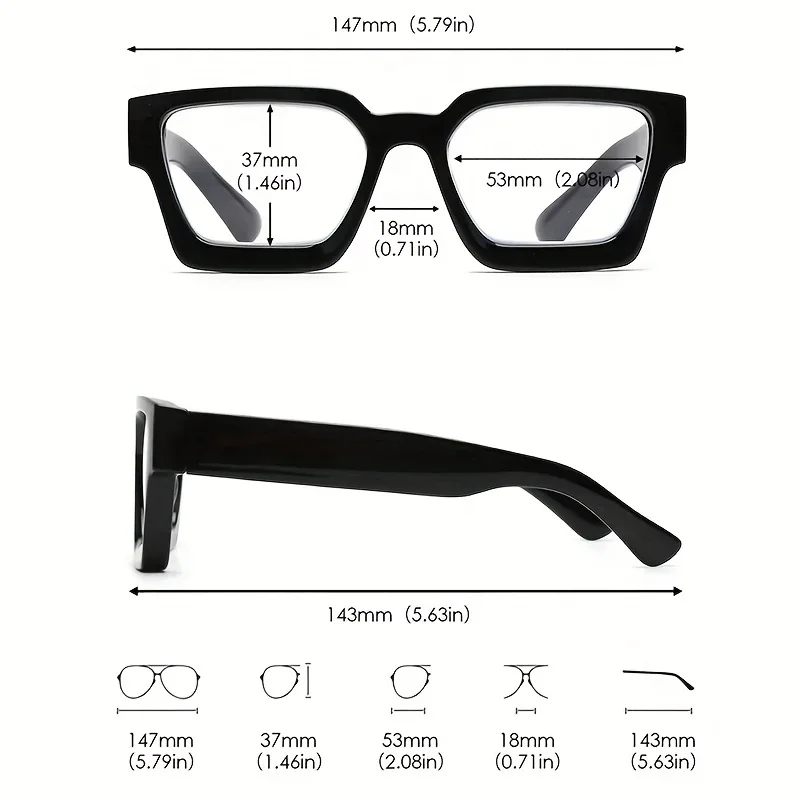 نظارات حجب الضوء الأزرق، إطار مقعر مربع غير وصفة طبية، نظارات كمبيوتر مضادة لإجهاد العين للألعاب والمكتب #4