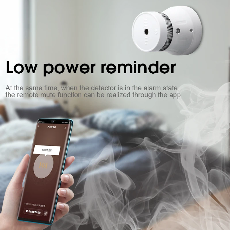 CORUI Tuya Wifi/Zigbee Smart Smoke Detector Security Alarm System Smart Life/tuya App Smoke Alarm Fire Security Protection