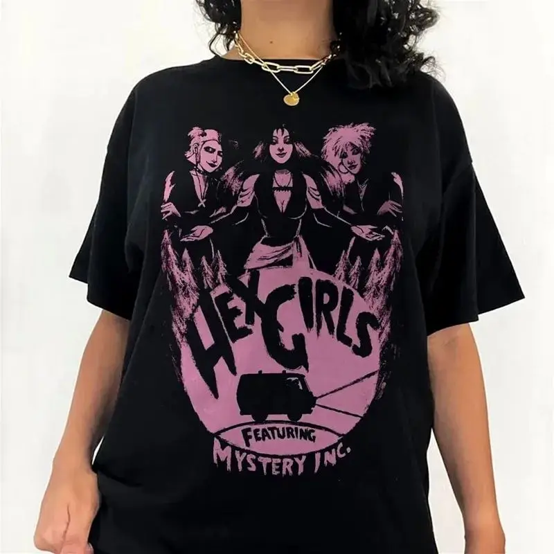 Harajuku Tops The Hex Girls Horror Cinema Movie T-Shirt Y2k Streetwear Vintage Oversized Print Tee Casual Loose T Shirts Unisex