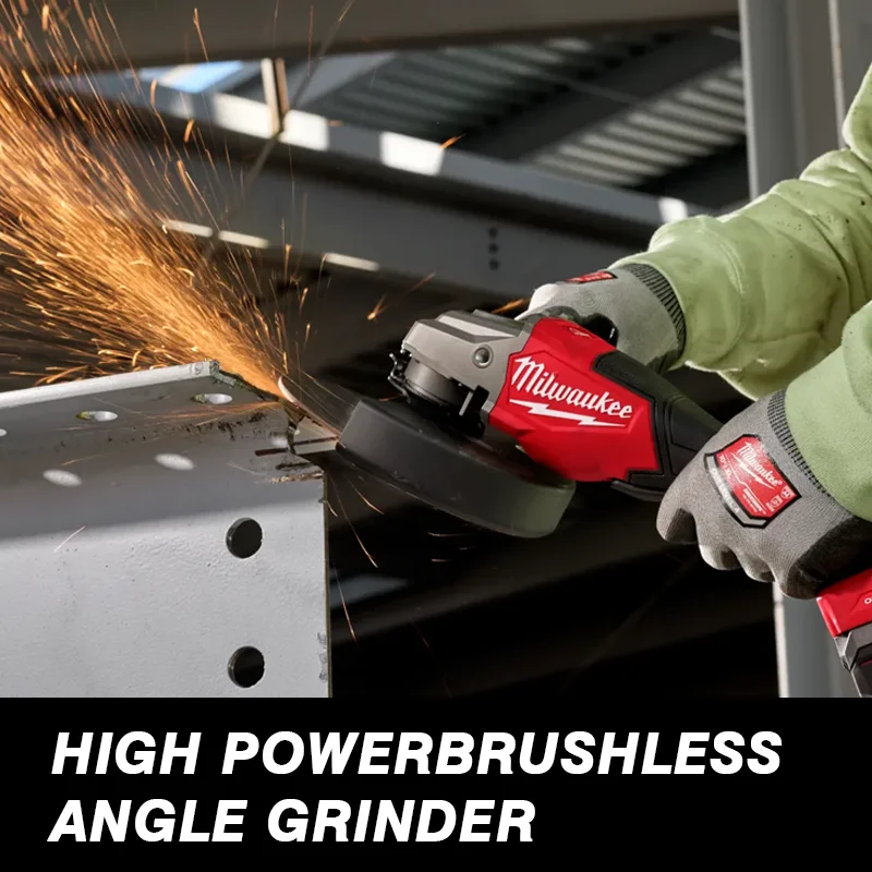 Milwaukee 100mm/125mm Braking Brushless Angle Grinder 3 Gears M14 Electric Cordless Polishing Variable Speed Cutting Power Tools