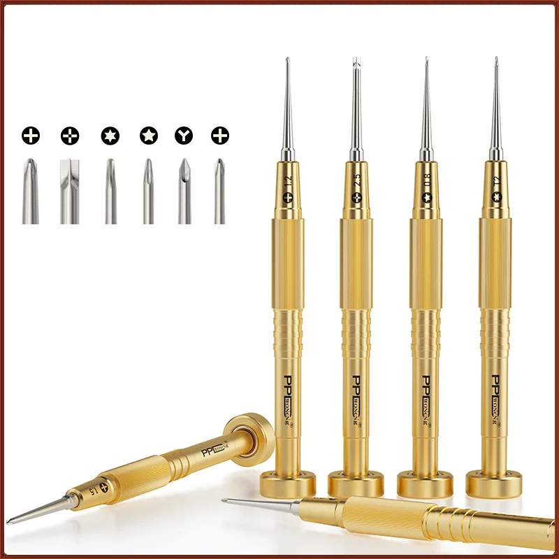 6Pcs/Set precision Screwdriver set copper alloy Weighted Electronic screwdrivers for iphone Samsung Mobile phone repair tools