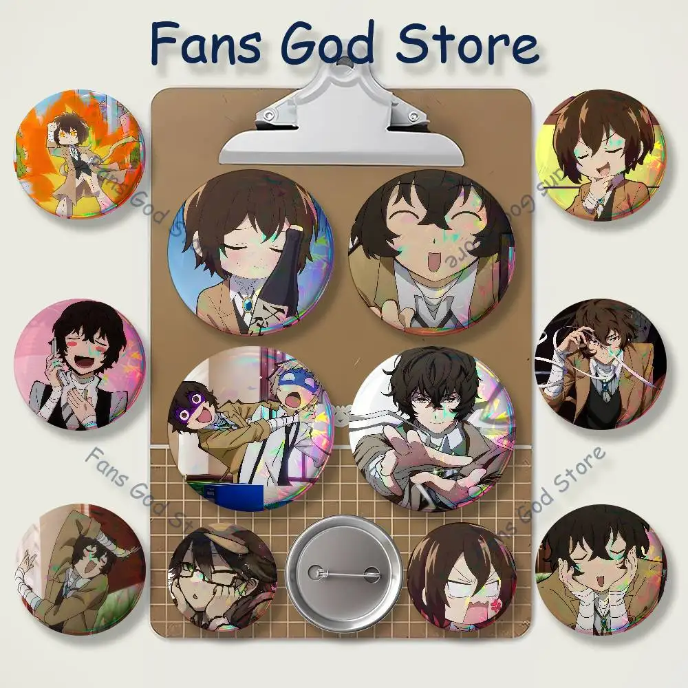 BSD D-Dazai 22mm,32mm,42mm,58mm,75mm Round Badge Brooch For Various Clothing Backpacks Jewelry Accessories Gift