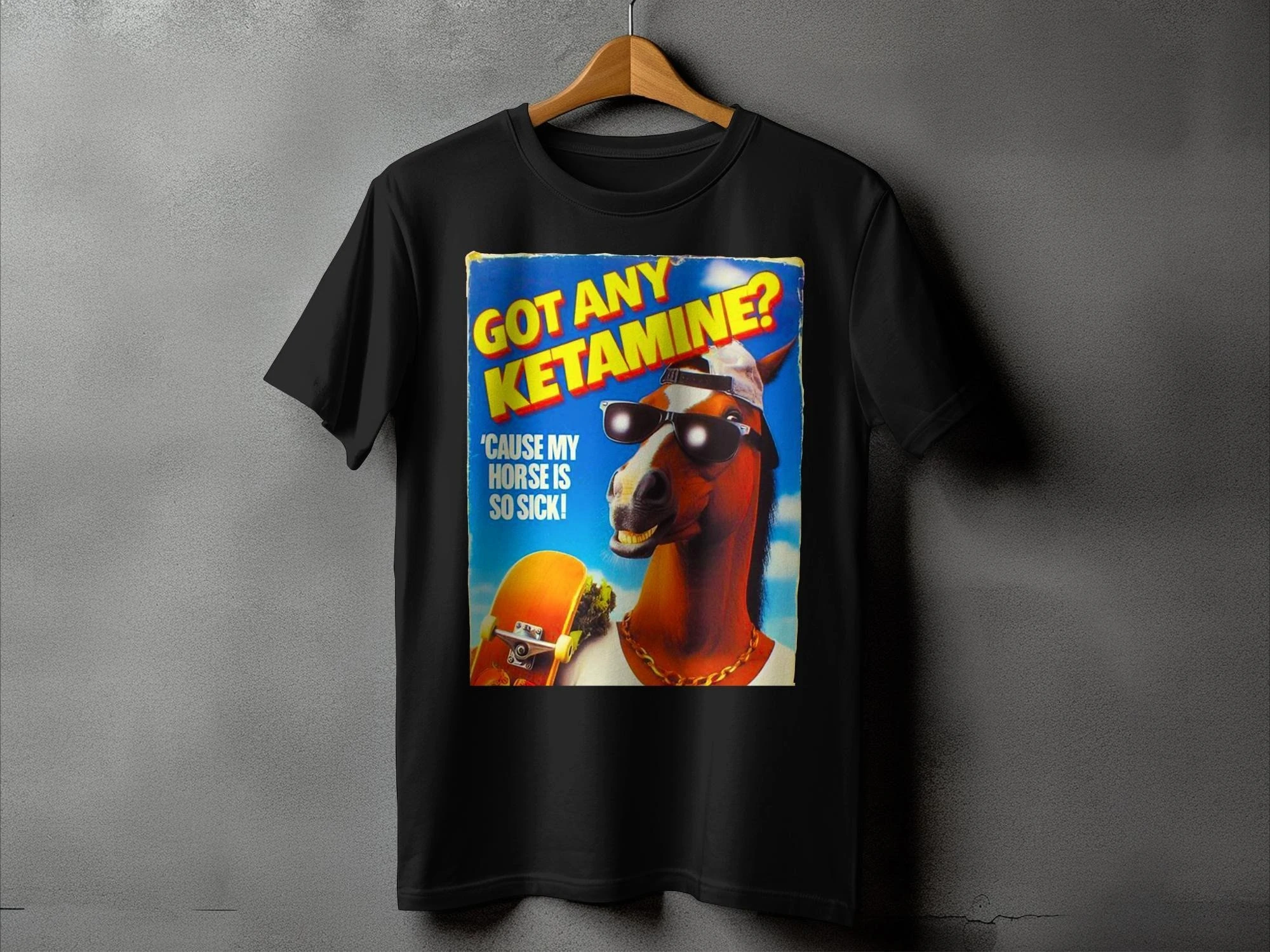Got Any Ketamine Hilarious Horse Skater T-Shirt Funny Punk Shirt Great Gift for Horse Lovers