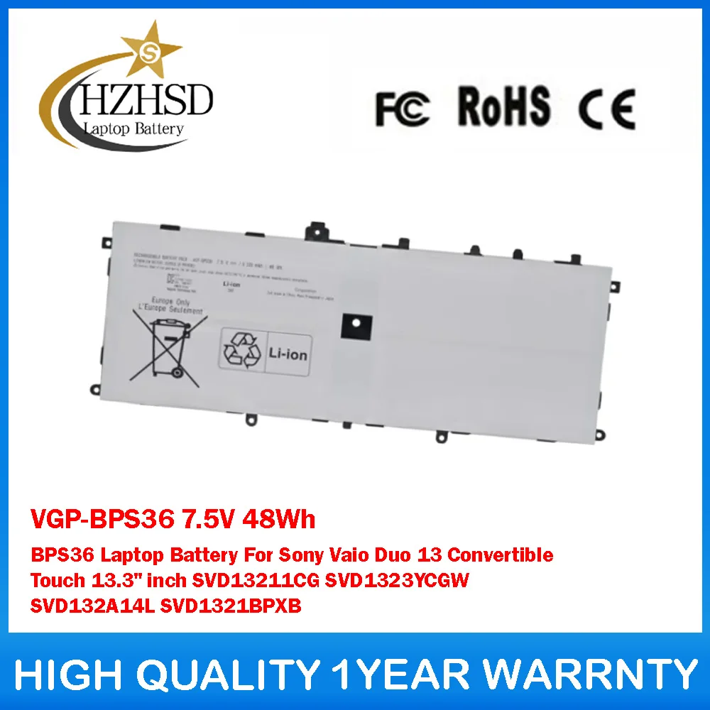 

VGP-BPS36 7,5 В 48 Втч BPS36 Аккумулятор для ноутбука Sony Vaio Duo 13 Convertible Touch 13,3 дюйма SVD13211CG SVD1323YCGW SVD132A14L