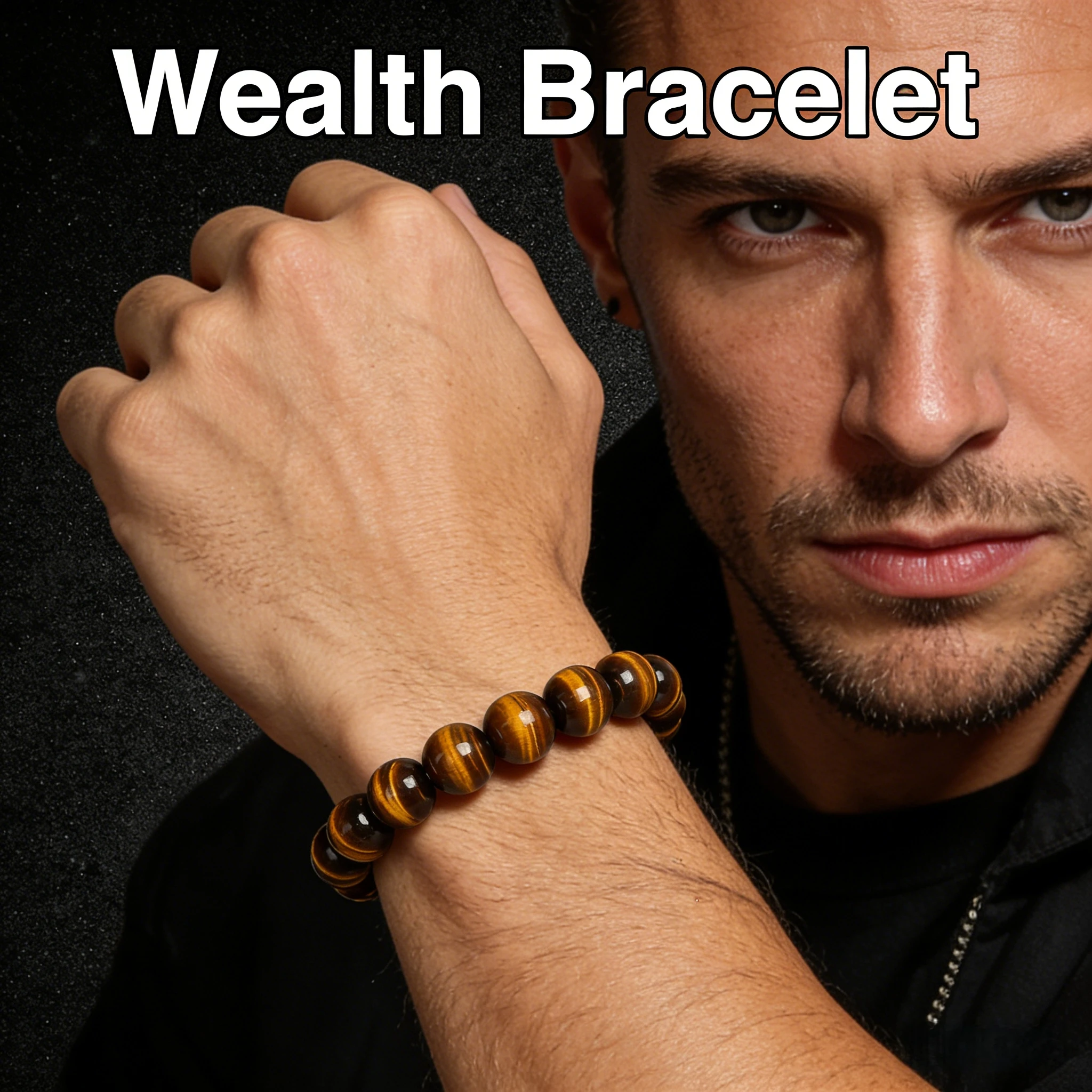 Браслеты Wealth Lightning Tiger Eye для мужчин, 4-20 мм, из натурального камня, для Рейки-терапии, браслеты для женского здоровья, ювелирные изделия, Pulseras