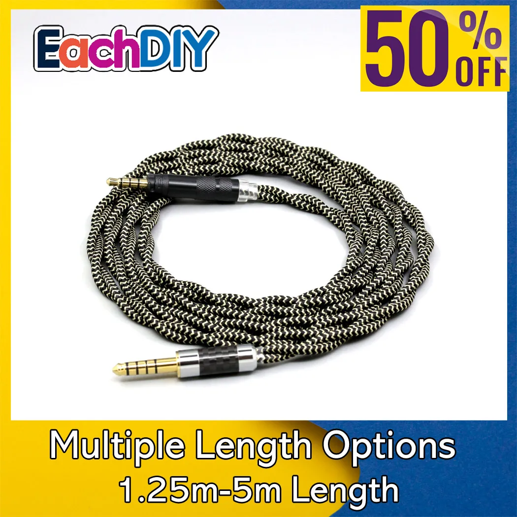 

2 Core 2.8mm Litz OFC Earphone Braided Sleeve Cable For Rode NTH100 NTH100m NTH-100 NTH-100m over-ear headphone LN008970