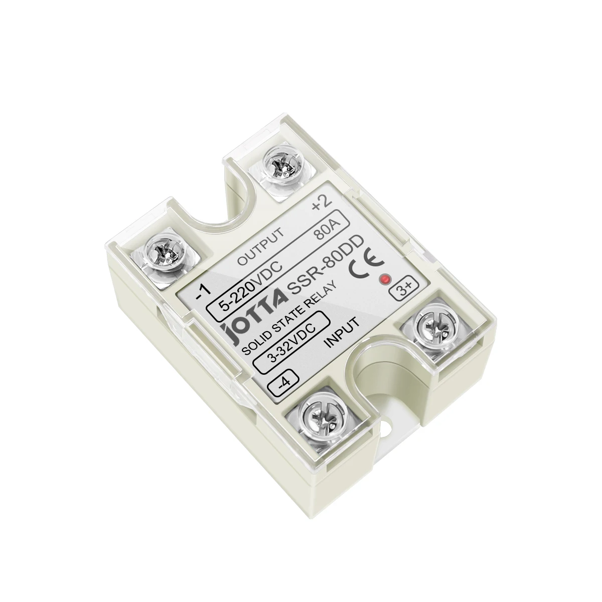 SSR-80DD DC Control DC SSR White Shell Singe Phase Solid State Relay 80A Input 3-32VDC Output 5~220VDC
