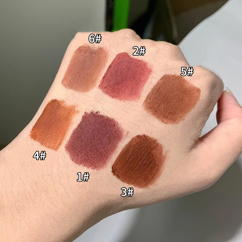 NEW Retro Red Brown Tone Lipstick Mousse Matte Lip Mud Velvet Lip Glaze Non-Stick Cup Lipgloss Makeup Lip Tint Beauty Cosmetic