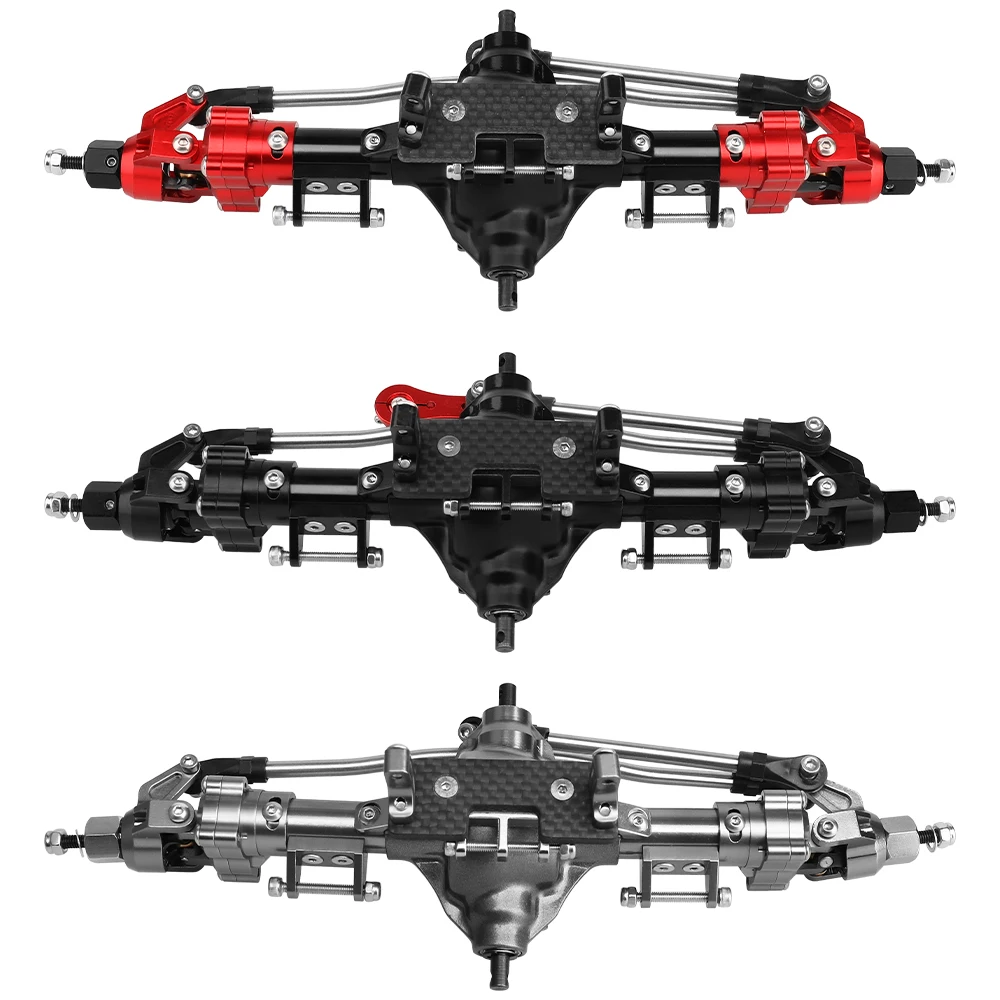 Aluminum Alloy 6x6 8x8 1/10 RC Rock Crawler Car Axial SCX10 Portal Middle Axle+Steering Linkage Version For SCX10 Upgrade Parts